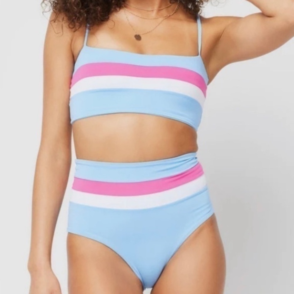 L*SPACE REBEL STRIPE BIKINI TOP